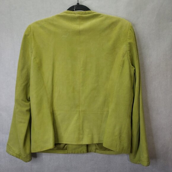 Jones New York Signature Suede Jacket Women's Sz 10 Olive Green Button Up Coat - Picture 6 of 13